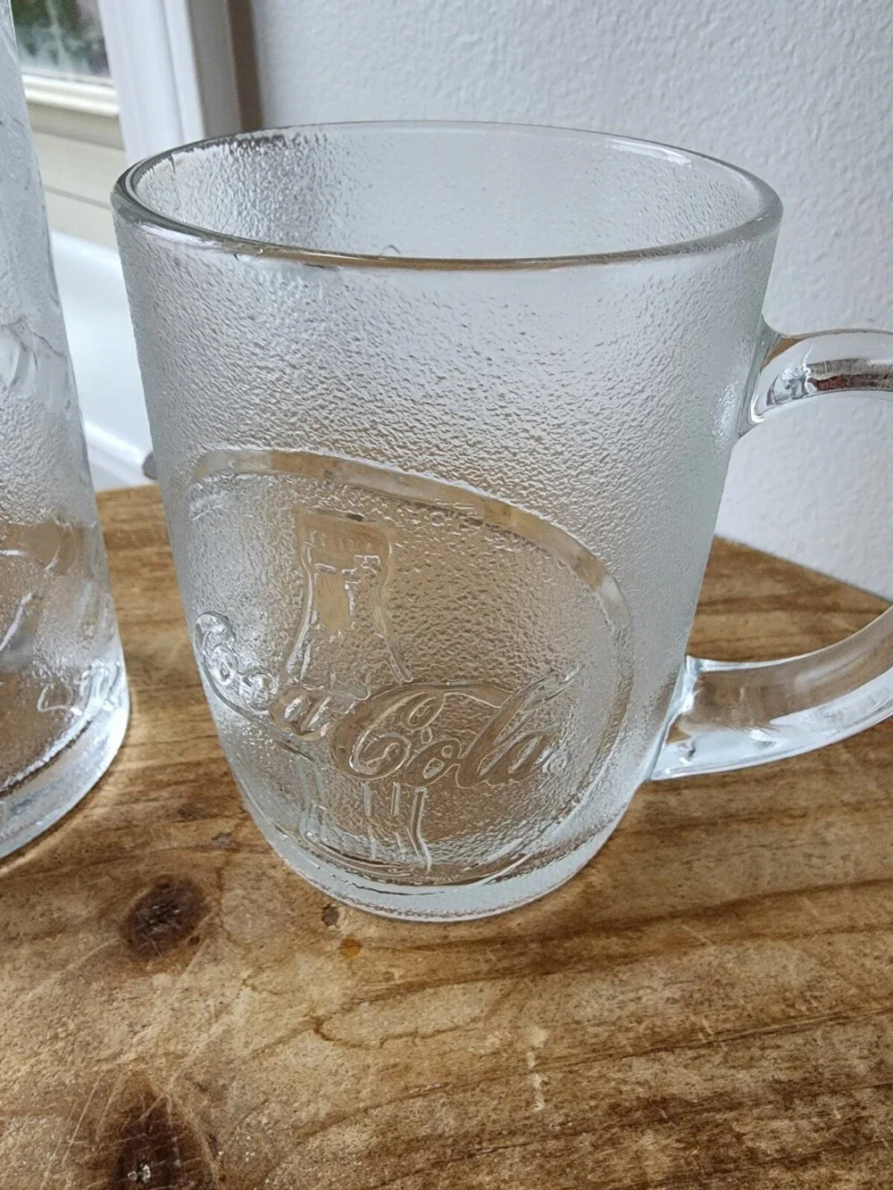 Vintage Clear Coca-Cola Bottle Fying Print Pebble Textured Glass Tumbler & Mug